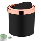 Lixeira 5l Tampa Basculante Banheiro Rose Gold - Preto