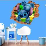 Adesivo De Parede Buraco Falso 3d Infantil Stitch