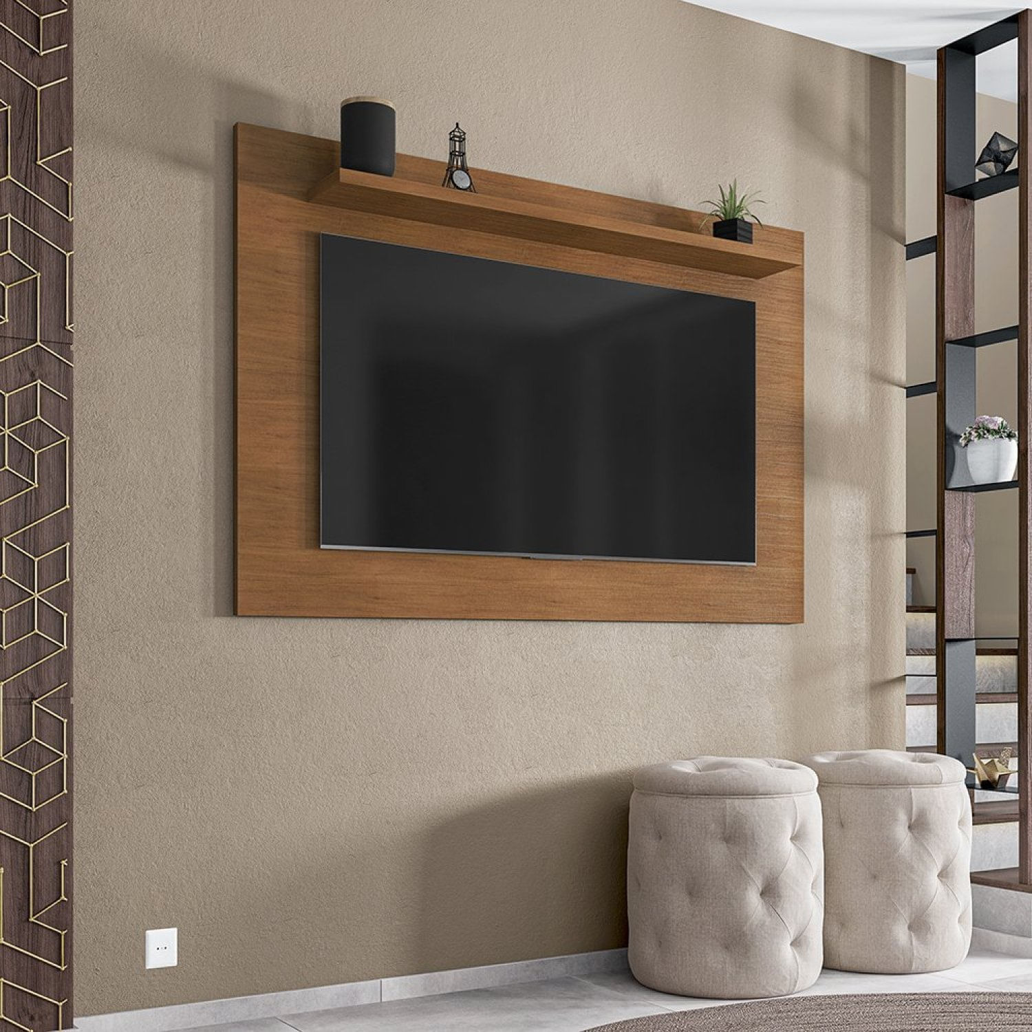 Painel 135cm Para Tv Até 60 Polegadas Safira Casa D Cedro