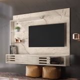 Painel Para Tv Até 50 Polegadas 2 Portas Frizz Select Madetec Calacata/off White