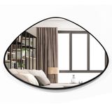 Espelho Orgânico Decorativo 44x64cm Com Moldura Cor Preto