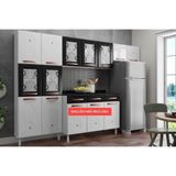 Cozinha Completa Mirage New Aço 3 Peças (2aéreos+1paneleiro) Cz32 Branco-preto - Telasul