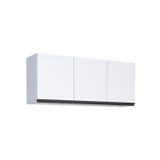 Armário Aéreo De Cozinha Em Aço 140cm 3 Portas Gaia Cozimax Branco