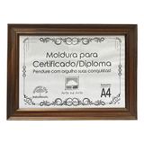 Moldura A4 Quadro Certificado Diploma Premium E Tela Acetato Titulos Moldura Madeira