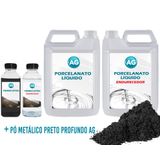 Kit Porcelanato Líquido Metálico Preto Profundo Ag Por M