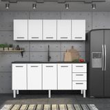 Armário Aéreo De Cozinha Em Aço 200cm 3 Portas Vênus Cozimax Branco