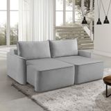 Sofá Retrátil 160cm 2 Lugares Moon 2323 Estofart Cinza