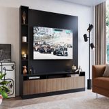 Estante Home E Theater Para Tv Até 65 Polegadas Com Nicho Prodecor Preto/montana