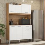 Cozinha Compacta 6 Portas 1 Gaveta Iris Demóbile Amêndola/branco