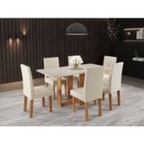 Conjunto Sala De Jantar Com 6 Cadeiras Vênus Hill Viero Mel/blonde/amêndoa