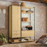 Guarda Roupa Closet Modulado Industrial 4 Gavetas Olivar Pinus