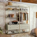 Guarda Roupa Closet Modulado Industrial 4 Gavetas Olivar Off White