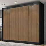 Guarda-Roupa Casal Austin 4 Portas 3 Gavetas Preto