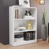 Estante Para Livros Home Sala Madesa Com 3 Nichos Branco