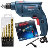 Furadeira Industrial De Impacto 3/8 Pol C/ Reversão 450w Gsb 450 Re Bosch + Kit Brocas Aço Rápido