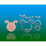 Cortador Masha E O Urso Porco Modular Tamanho 5cm