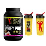 Ultra Whey Pro (909g) + Coqueteleira 600ml - Universal Nutrition Morango