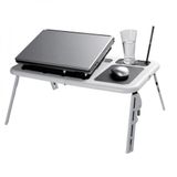 Mesa Dobrável E Ajustável Com 2 Cooler Para Notebook Com Suporte A Copo