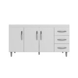 Balcão Gabinete De Pia Sem Tampo 3 Gavetas 3 Portas Isabel 145cm Branco Cor Branco