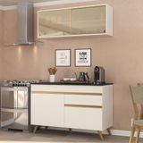 Cozinha Compacta 2 Peças c/ Armário e Balcão MP3688 Veneza GW Multimóveis Branca