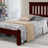 Cama De Solteiro Texas De Madeira Maciça Tauari Mogno