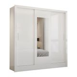 Guarda Roupa Casal Fortaleza 3 Portas Espelho Carioca Branco