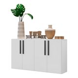 Aparador Buffet 4 Portas Viena Multimóveis Branco/preto