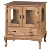 Cristaleira Antique 2 Portas De Vidro 1 Gaveta Cera Clara