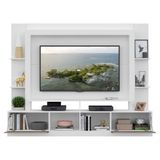 Rack C/ Painel Suporte Tv 65´´ C/ Espelho Branco/laca Fumê