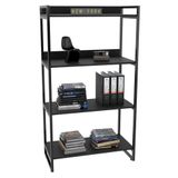 Estante Livreiro Estilo Industrial 80cm Preto Onix Mpozenato