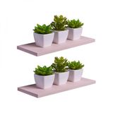 Kit 2 Prateleiras 30 X 10cm Rosa Claro Suporte Invisível