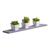Prateleira 70 X 10cm Cinza Claro Suporte Invisível