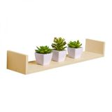 Prateleira U 60 X 15cm Bege Claro Suporte Invisível