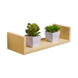 Prateleira U 40 X 10cm Bege Claro Suporte Invisível