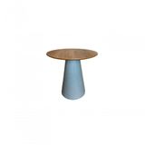 Mesa De Apoio Cone Base Cimento Texturizado - Tampo Mezzo Castani 70 Cm Altura 60 Cm Cor Cinza Claro