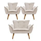 Kit Namoradeira E 2 Poltronas Opala Corino Pé Palito D´rossi