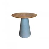Mesa De Apoio Cone Base Cimento Texturizado - Tampo Mezzo Castani 70 Cm Altura 70 Cm Cor Cinza Claro