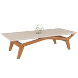 Mesa De Centro Sala De Estar 140cm Monet Off White Champagne