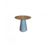 Mesa De Apoio Cone Base Cimento Texturizado - Tampo Mezzo Castani 50 Cm Altura 70 Cm Cor Cinza Claro