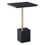 Mesa Lateral Goagil 35x35 Tampo E Base Preto Metal Dourado