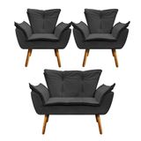 Kit Namoradeira E 2 Poltronas Opala Corino Pé Palito D´rossi