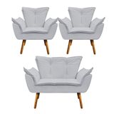 Kit Namoradeira E 2 Poltronas Opala Corino Pé Palito D´rossi
