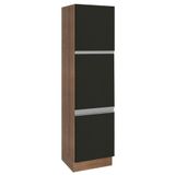 Paneleiro Madesa Glamy 60 Cm 3 Portas Rustic Preto