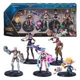 Pack Liga Das Lendas, Dual Cities C/ Jinx, Heimerdinger, Vi, Caitlyn E Ekko Exclusivos, Figures Colecionáveis De 4/, Acessórios, 12+ Anos