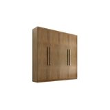 Guarda Roupa Solteiro 4 Portas 3 Gavetas Mdf Amsterdã Rufato Imbuia