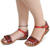 Sandalia Rasteira Conforto Couro Feminina Design Moderno Fivela Costura Manual Passeio Dia A Dia