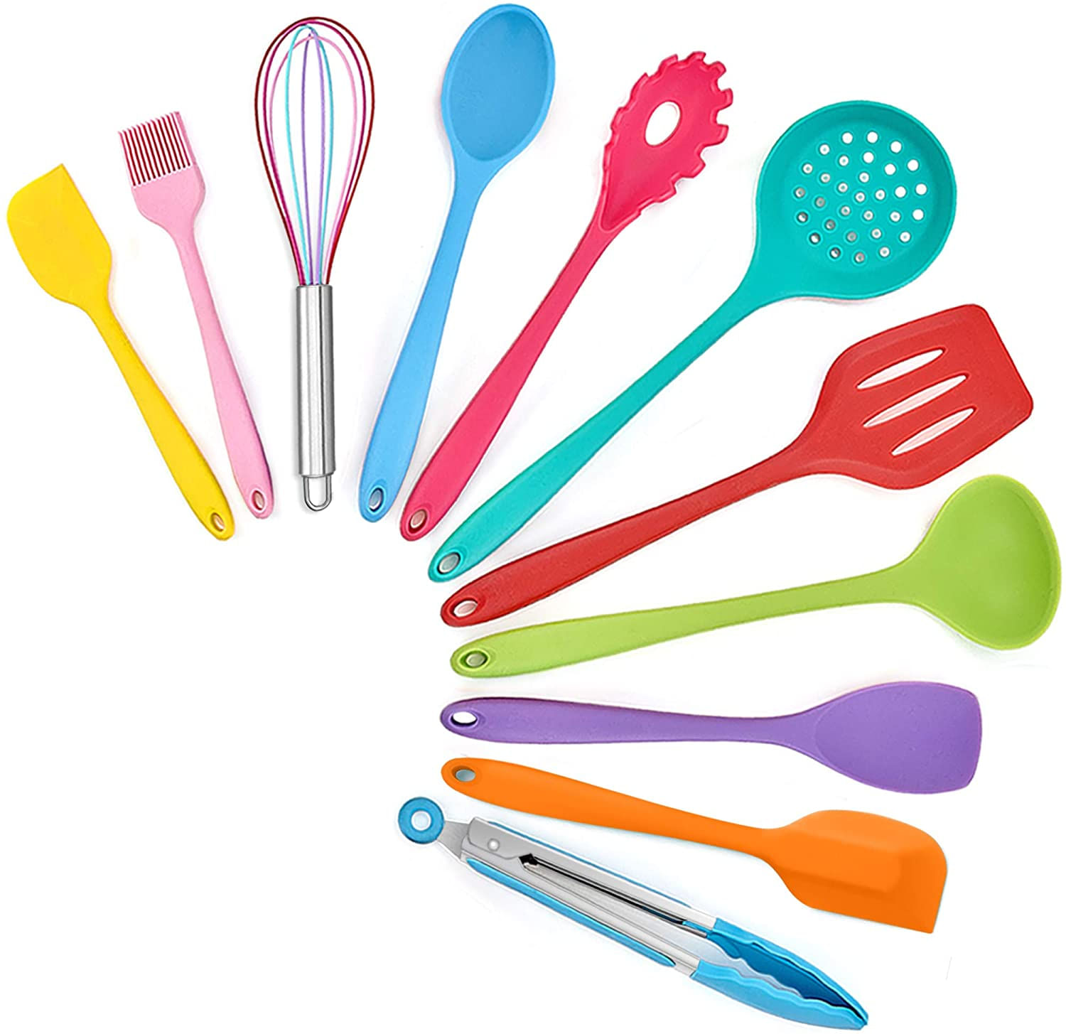 Utensílios De Cozinha Teamfar, 11 Utensílios De Cozinha De Silicone Pcs Espátula Conjunto De Calor Resistente Para Panelas Antiaderente, Perfeito Par