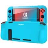 Teyomi Protective Silicone Case Para Nintendo Switch, Capa De Aderência Com Protetor De Tela De Vidro Temperado, 2 Slots De Armazenamento Para Cartas