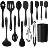 Lianyu 14 Pcs Cooking Utensils Conjunto Com Suporte, Suporte De Cozinha De Silicone Resistente Ao Calor Conjunto Utensílios De Cozinha, Ferramentas D