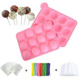 Bolo Pop Maker Machine Kit Molde Com 2 Rosa Silicone Baking Mold Set- Pirulito Bolo De Bolo De Moda Fabricante De Chocolate, Com 100 Palitos De Pirul